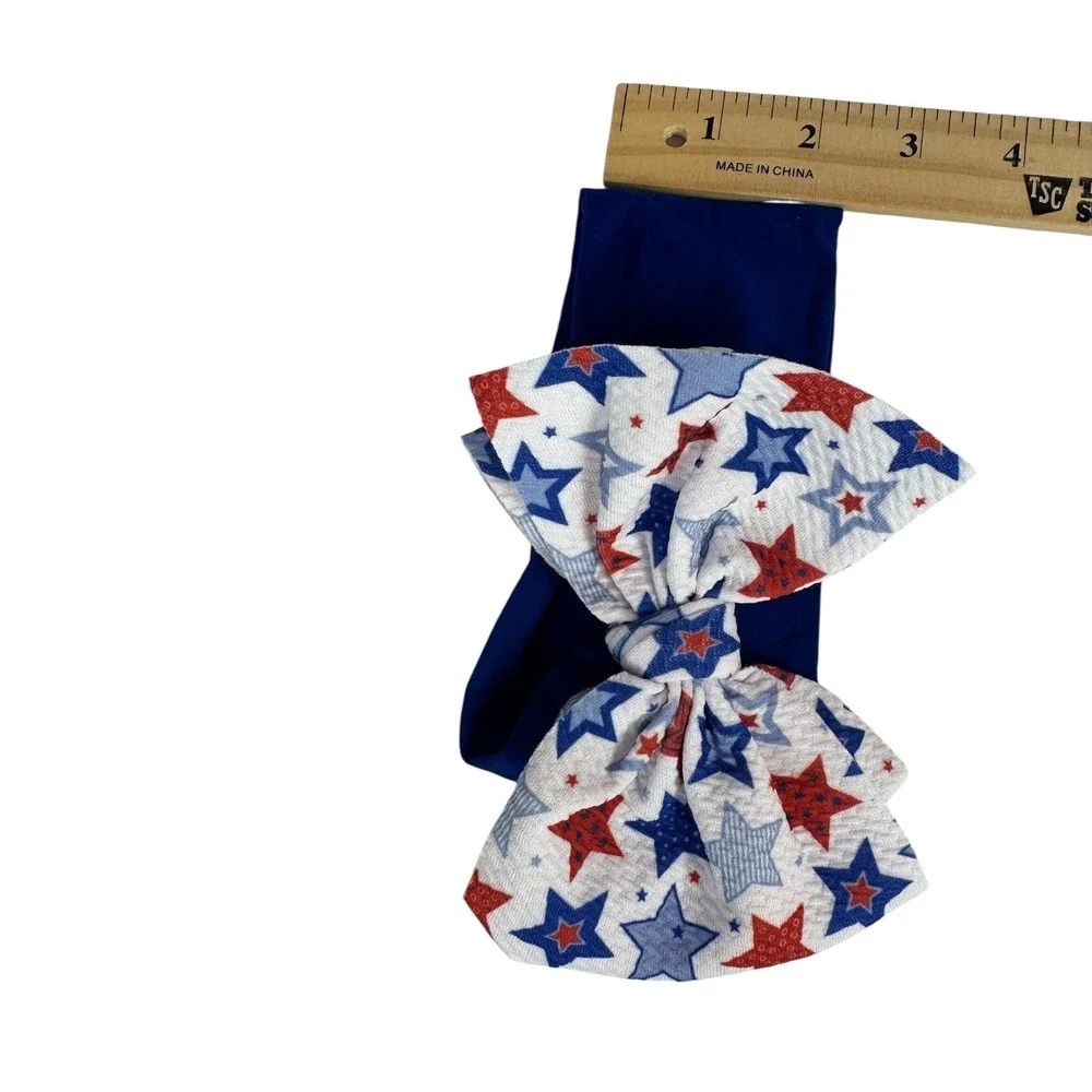 Patriotic Hair Bows Baby Headband 4th of July Stars Stripes Red‎ White Blue